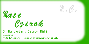 mate czirok business card